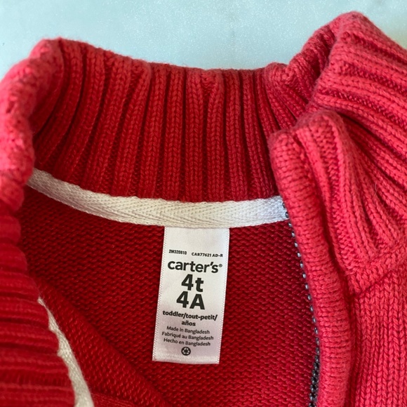 Carter's Buffalo Plaid with Red Sweater size 4T - Picture 2 of 8